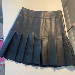 Black mini leather skirt